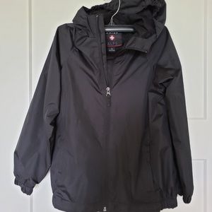 Boys Swiss Alps Brand Black Rain Coat SZ Large